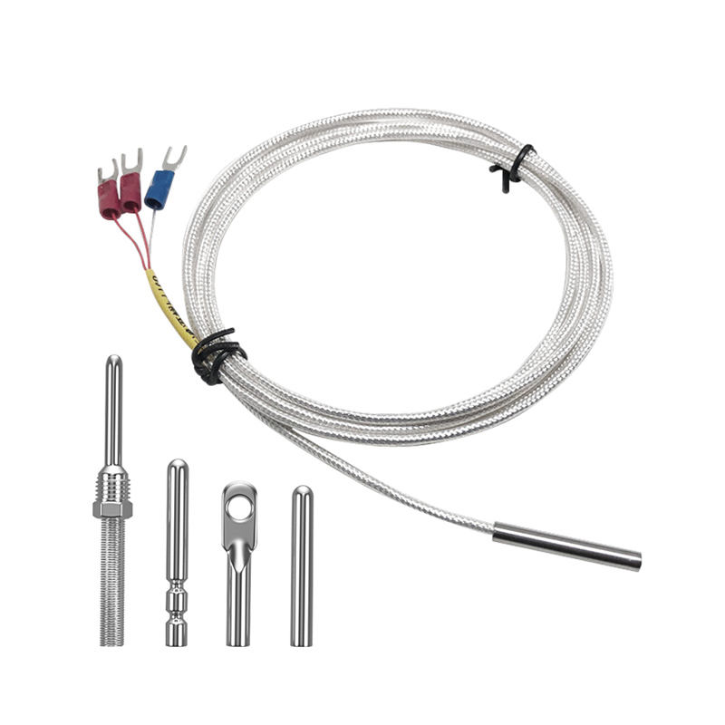 WZP-035 PT100 Sonda 5 × Cable de 35 mm Termómetro de resistencia al platino de 1–20 m RTD Sensor de temperatura anticorrosión impermeable resistente a la corrosión