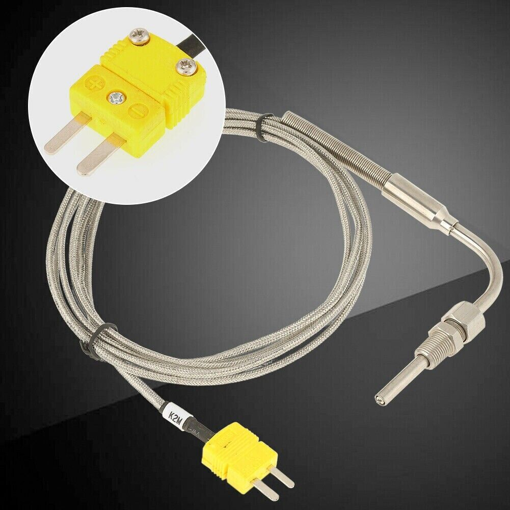 Cable de extensión de termopar de 2 hilos con revestimiento de PTFE marrón para medición de temperatura y enchufe de termopar para sensor tipo K de contacto directo