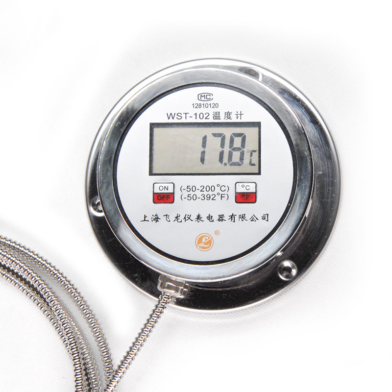 Termómetro de pantalla digital de alta precisión Termómetro radial K-Type Pt100 Termómetro digital de manguera flexible de acero inoxidable