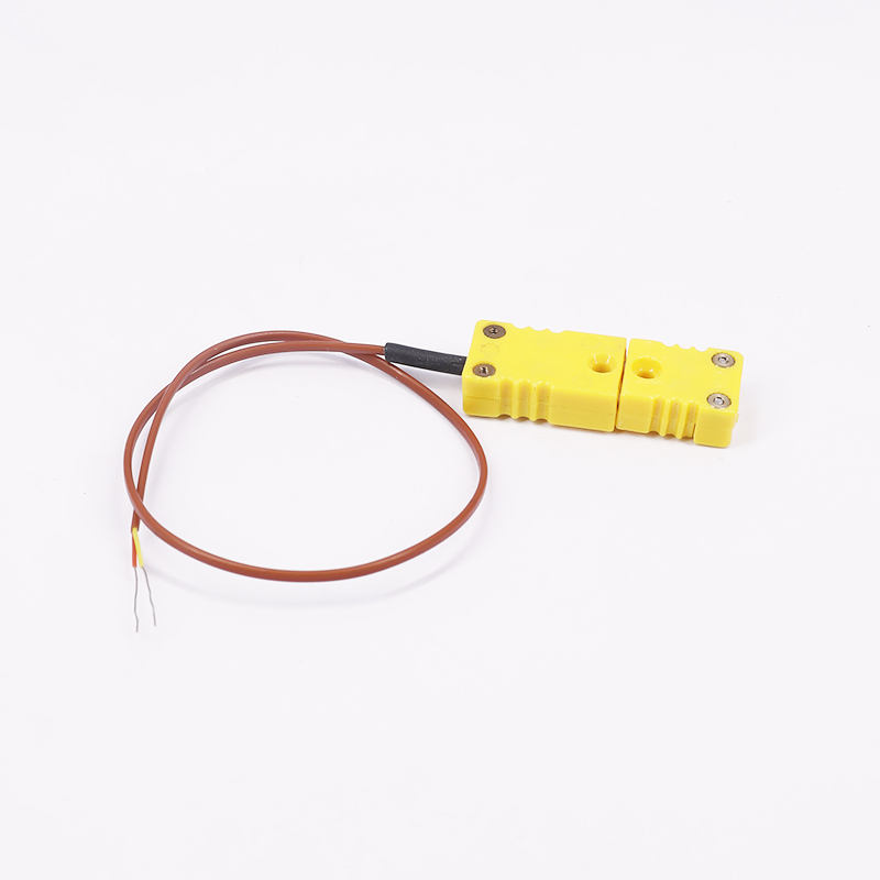 Cable de extensión de termopar de 2 hilos con revestimiento de PTFE marrón para medición de temperatura y enchufe de termopar para sensor tipo K de contacto directo